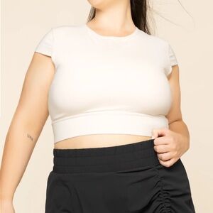 NWT SOLD OUT Popflex Active Baby Crop Tee in White